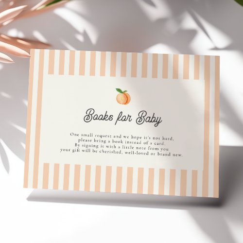 Peach Baby Shower Books for Baby Enclosure Card