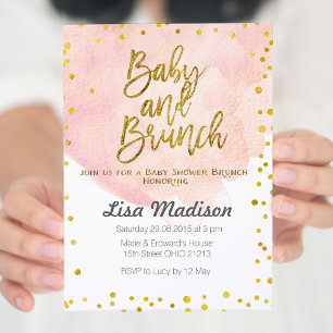 Peach Baby Shower Brunch Invitation