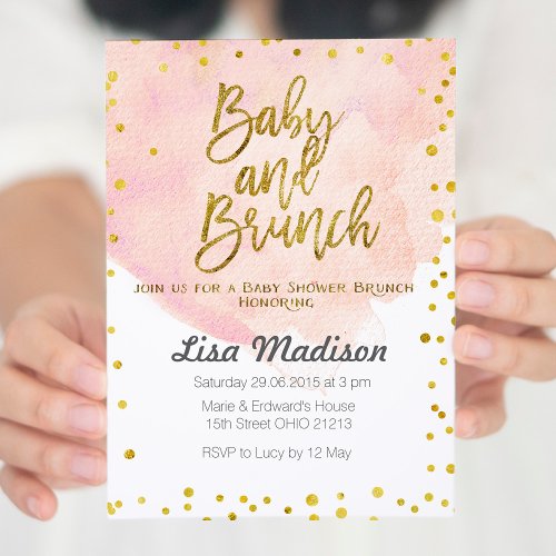 Peach Baby Shower Brunch Invitation