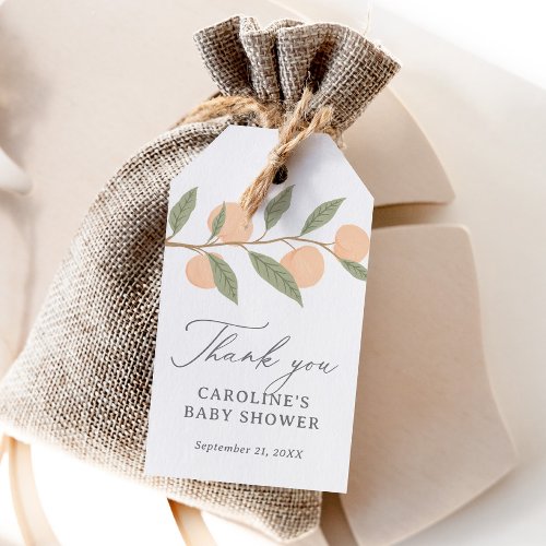 Peach Baby Shower Favor Tag