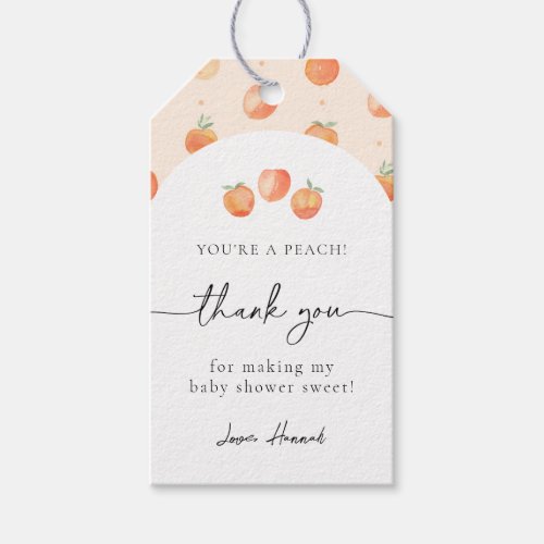 Peach Baby Shower Favor Tags