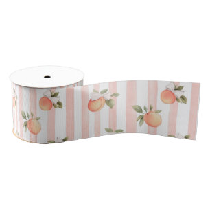 Peach Baby Shower Gift Grosgrain Ribbon