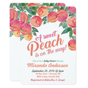 Peach Baby Shower Invitations 1