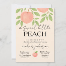 Peach Baby Shower Invitation