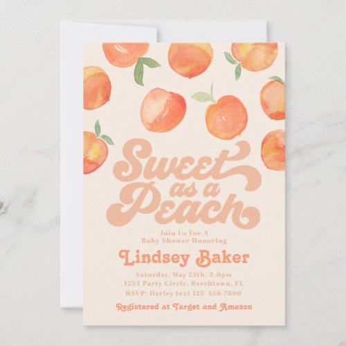 Peach Baby Shower Invitation  Baby Peach