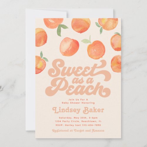 Peach Baby Shower Invitation  Little Peach
