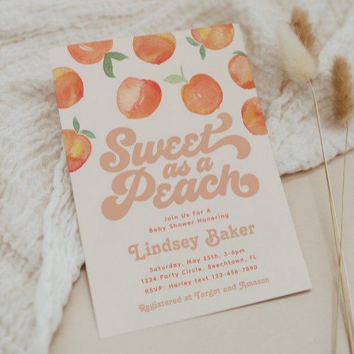 Peach Baby Shower Invitation  Little Peach