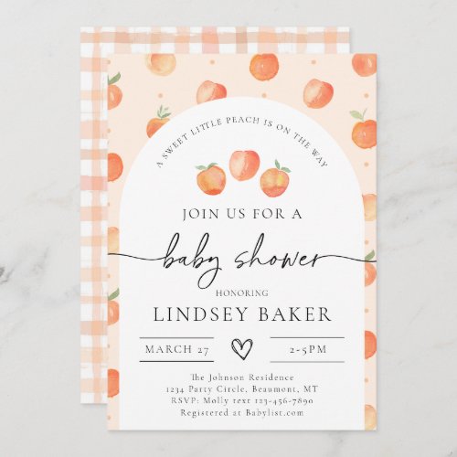 Peach Baby Shower Invitation  Peach Baby