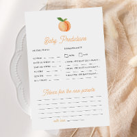 Peach Baby Shower Prediction & Advice Game