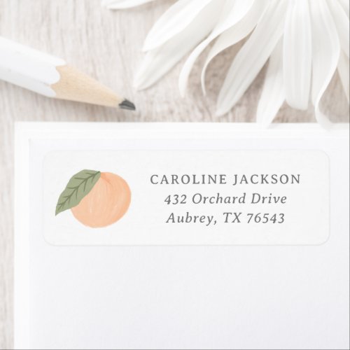 Peach Baby Shower Return Address Label