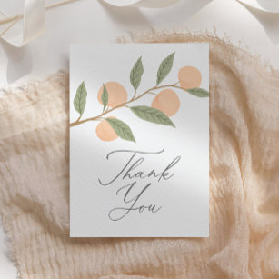 Peach Baby Shower Thank You Card