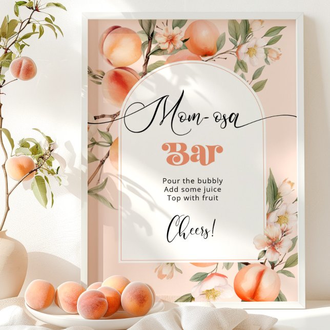 Peach baby shower theme Mom-osa bar Poster (Creator Uploaded)