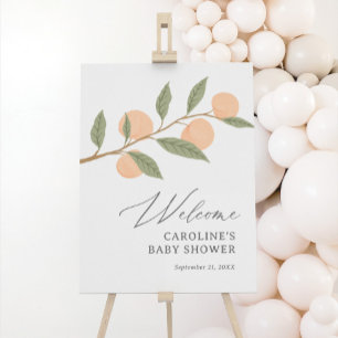 Peach Baby Shower Welcome Sign