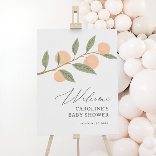 Peach Baby Shower Welcome Sign