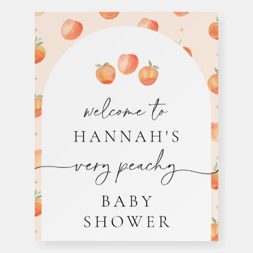 Peach Baby Shower Welcome Sign
