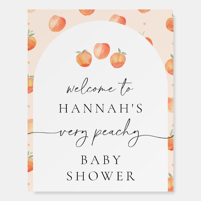 Peach Baby Shower Welcome Sign (Front)