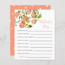Peach Baby Shower Wishes for Baby Card
