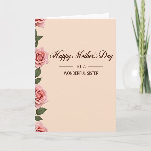 Peach Background Mothers Card (Front)