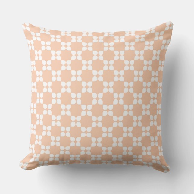 Peach Backgrounds with Circular Pattern Throw Pillow (Front)
