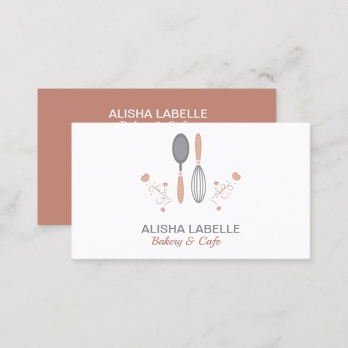 Peach Baking Pastry Chef Elegant  Business Card