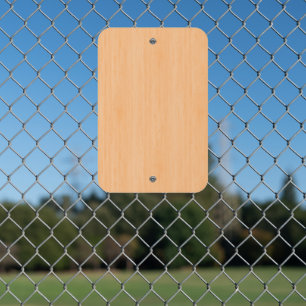 Peach Bamboo Wood Grain Look Metal Sign