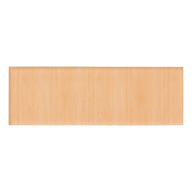 Peach Bamboo Wood Grain Look Name Tag (Front)