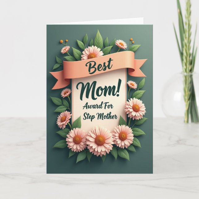 Peach Banner Mothers Day Card (Front)