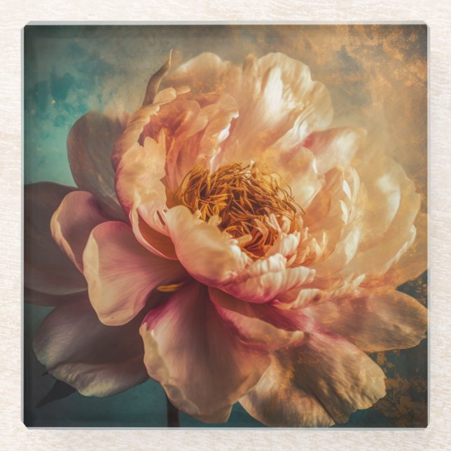 Peach Beauty  Glass Coaster (Front)