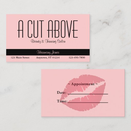 Peach Beauty Salon Appointment Card Zazzle