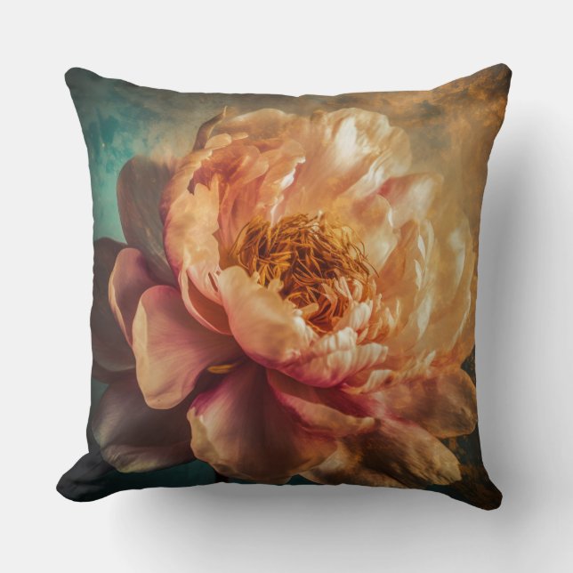 Peach Beauty  Throw Pillow (Front)