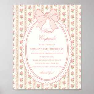 Peach & Beige Fancy Floral Time Capsule Game Poster
