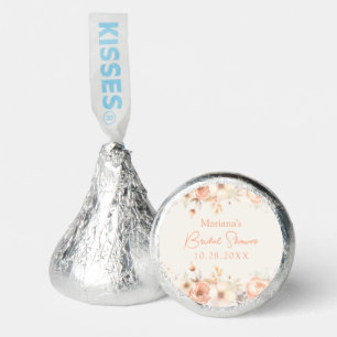 Peach Beige Floral Ivory Bridal Shower Candy Favor