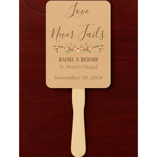 Peach Beige Intrigue Wedding Hand Fan (Creator Uploaded)