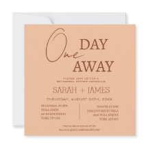 Peach Beige Modern One Day Away Rehearsal Dinner