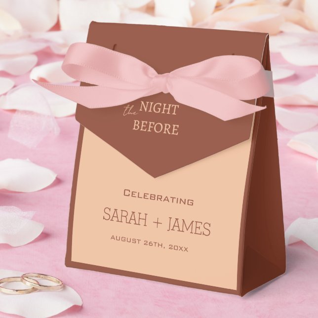 Peach Beige Terracotta Rehearsal Dinner Wedding  Favor Boxes (Wedding)