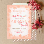 Peach Beige Wild Flowers Polka Dots Bat Mitzvah Invitation<br><div class="desc">Botanical peach and beige brown wild flower frame is beautiful with your name in script writing. Peach and brown Bat Mitzvah design is versatile for other special birthday celebrations. Easily customize this peach fuzz flower design to display details of your event. A great match for chic country wild flowers or...</div>