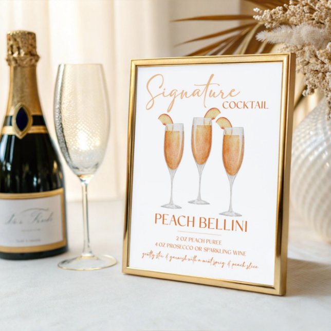 Peach Bellini Signature Cocktail Recipe Photo Print (Creator Uploaded)