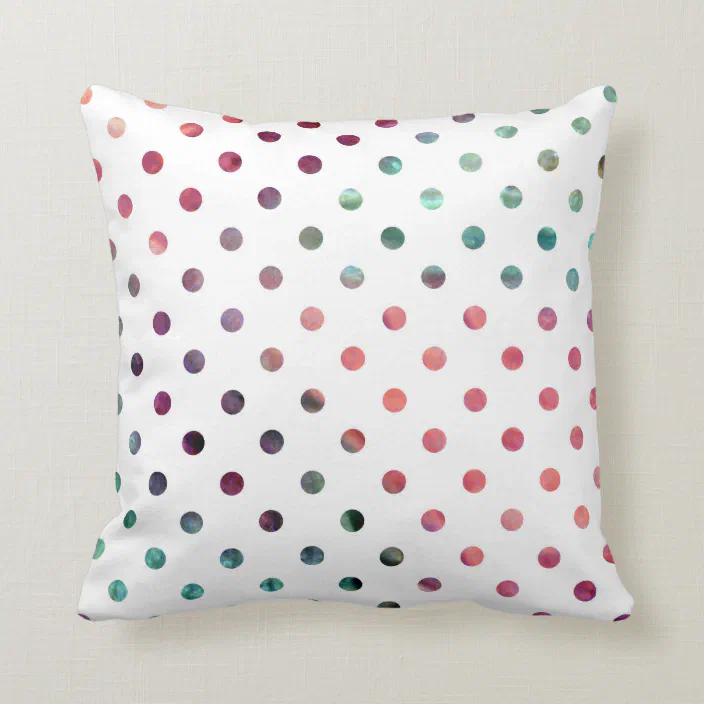 Multicolor Polka Dot Gift Ideas Vertical Black Turqouise Stripes Pattern Throw Pillow 16x16