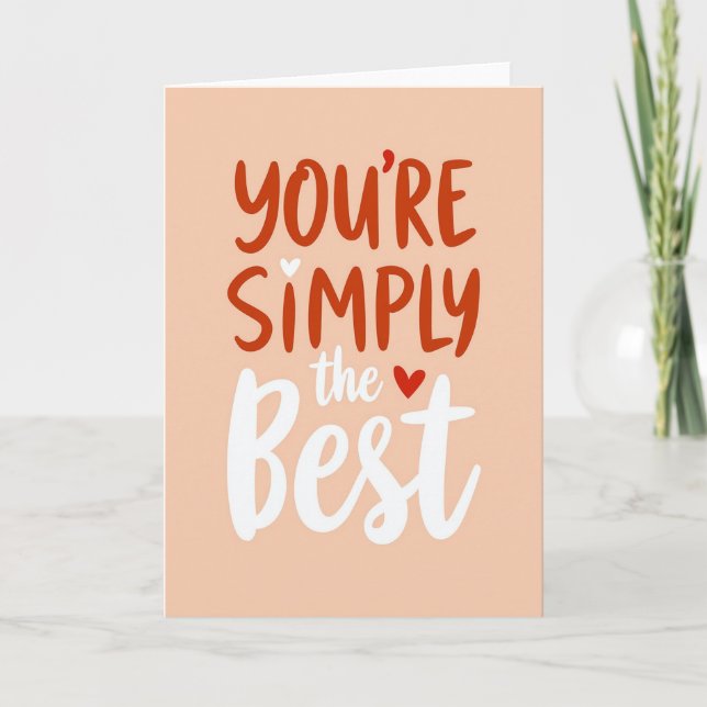 Peach Best Mom Sentiment Card (Front)