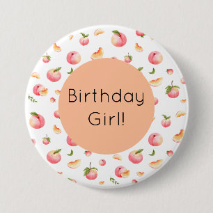 Peach Birthday Button