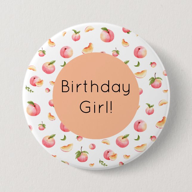 Peach Birthday Button (Front)