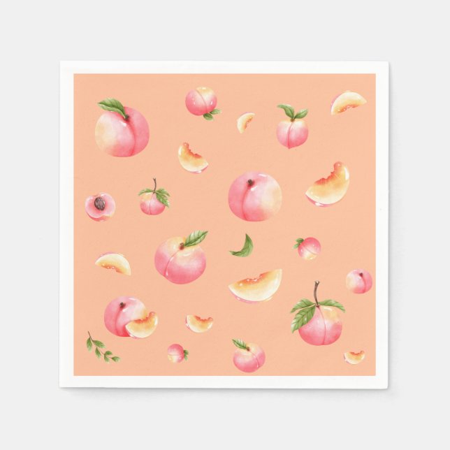 Peach Birthday Napkins (Front)