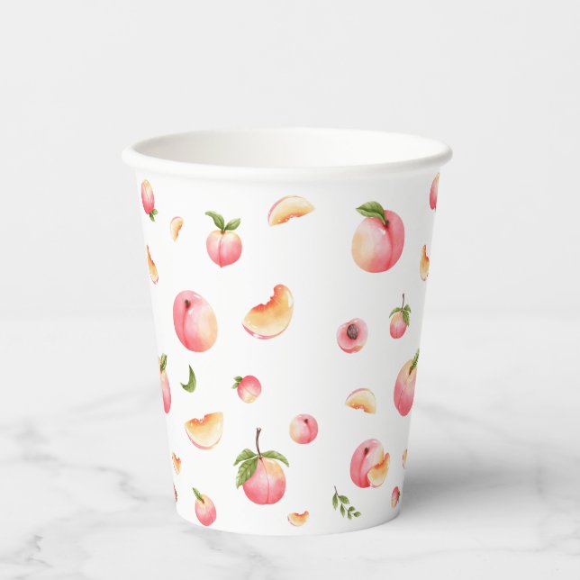 Peach Birthday Paper Cups (Front)