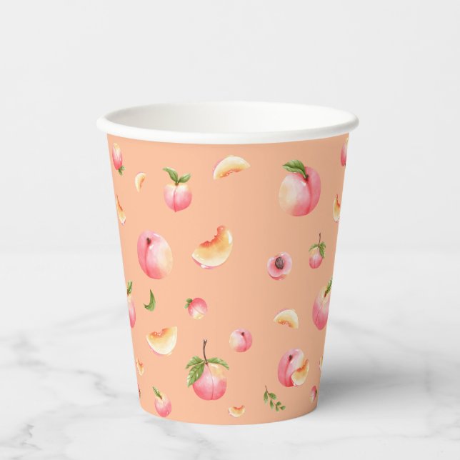 Peach Birthday Paper Cups (Front)