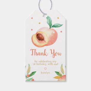 Peach Birthday Party Gift Tags