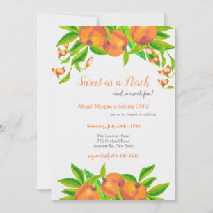 Peach Birthday Party Invitation