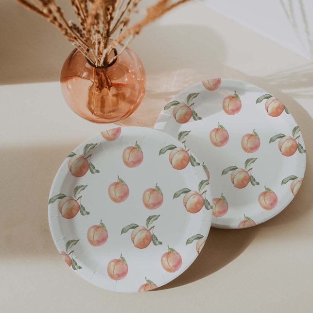 Peach Birthday Party Paper Plates (Creator Uploaded)