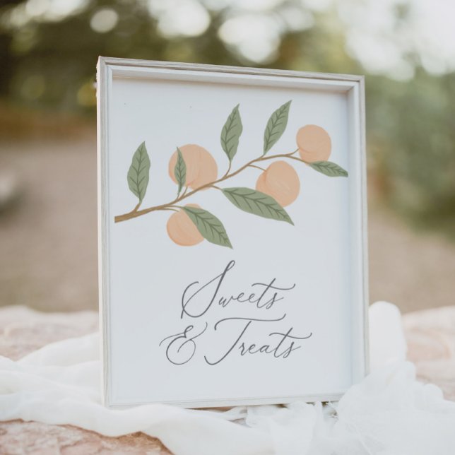 Peach Birthday Party Sweets and Treats Sign (Creator Uploaded)