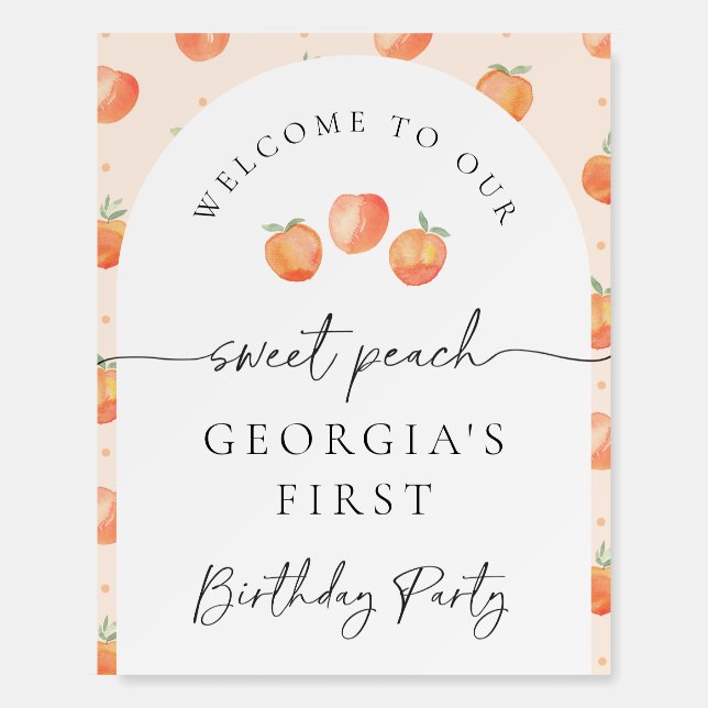 Peach Birthday Party Welcome Sign | Peach Party (Front)