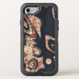Peach Black Bling Abstract OtterBox Defender iPhone SE/8/7 Case